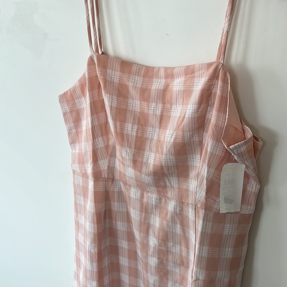 Nordstrom BP. Gingham Square Neck Sundress Size 3X Y2K Grunge Vibes Coral White - Picture 4 of 6